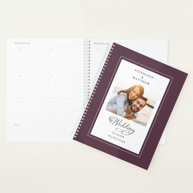 Agenda Casamento com Noivado de Gabinetes Púrpura Elegant (Exibição)