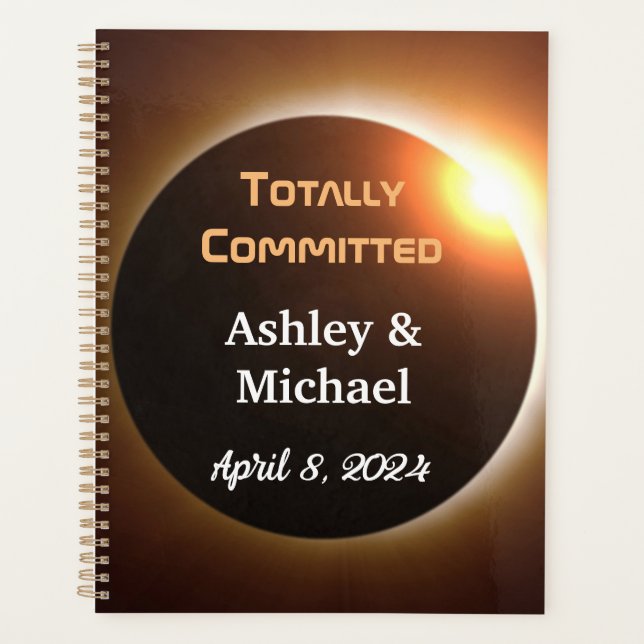 Agenda Casamento com Tema de Eclipse Totalmente Compromet (Frente)