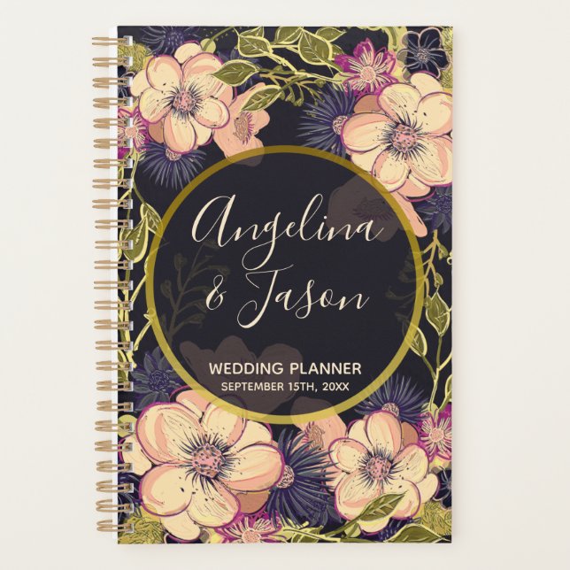 Agenda Casamento Cor-De-Rosa E Preto (Frente)