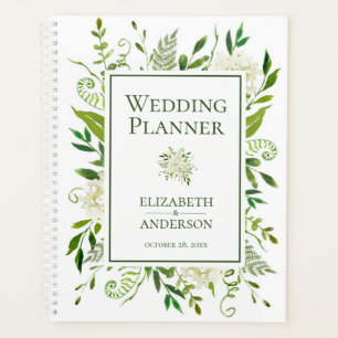 Agenda Casamento de Aquarela Floral com Hortênsias Branca