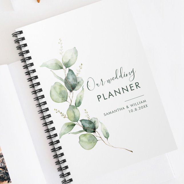 Agenda Casamento de Casais com Verduras de Eucalipto (Wedding Planner Eucalyptus Script)