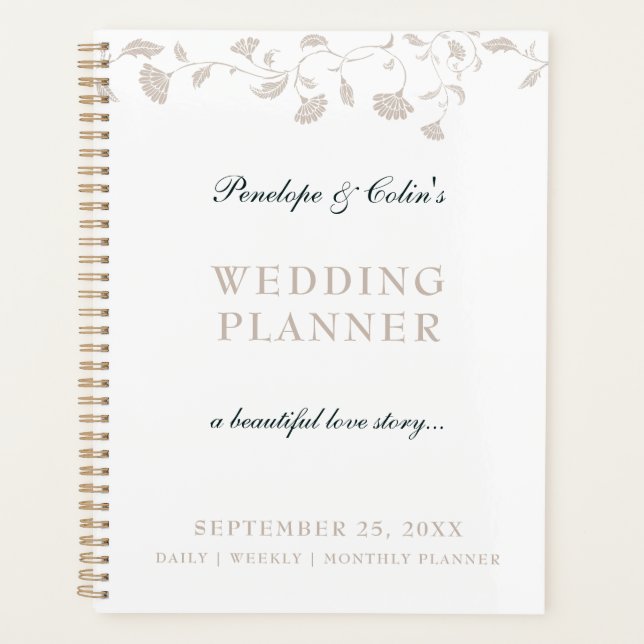 Agenda Casamento de Cobrir do Livro da Biblioteca Elegant (Frente)