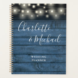 Agenda Casamento De Cordas Luzes Russas De Madeira Azul