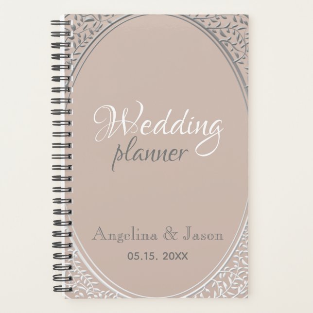 Agenda Casamento de Elegante Dusty Rosa (Frente)
