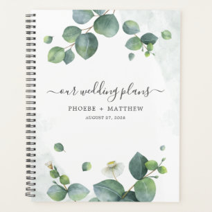 Agenda Casamento de Eucalyptus Script Botanical Greenery
