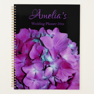 Agenda Casamento de flores florais com hidrangeas teais m