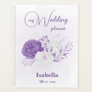 Agenda Casamento de flores roxas românticas