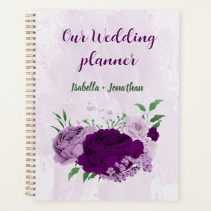 Agenda Casamento de flores roxas românticas