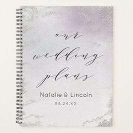 Agenda Casamento de Fosco de película de prata roxa-claro