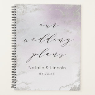 Agenda Casamento de Fosco de película de prata roxa-claro