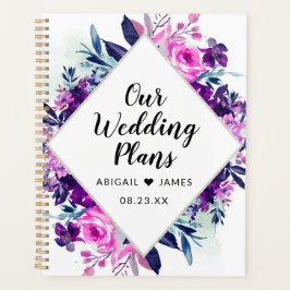 Agenda Casamento de Frame Floral Violet Diamond Encantado