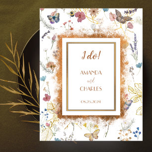 Agenda Casamento de Jardim de Borboleta Dourada rosa