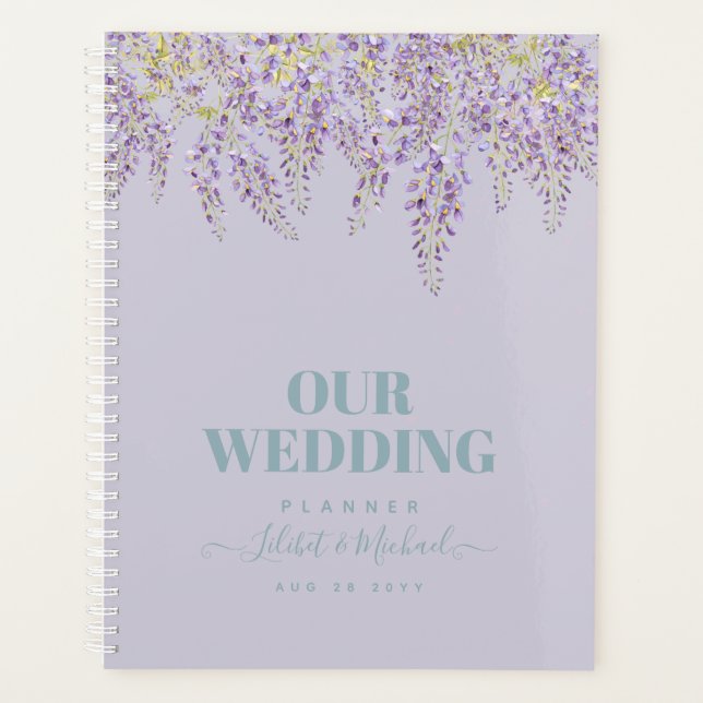 Agenda Casamento de Jardim Floral de Purple Wisteria Sage (Frente)