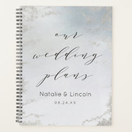 Agenda Casamento de luxo de Fosco Azul de Ombre Dusty