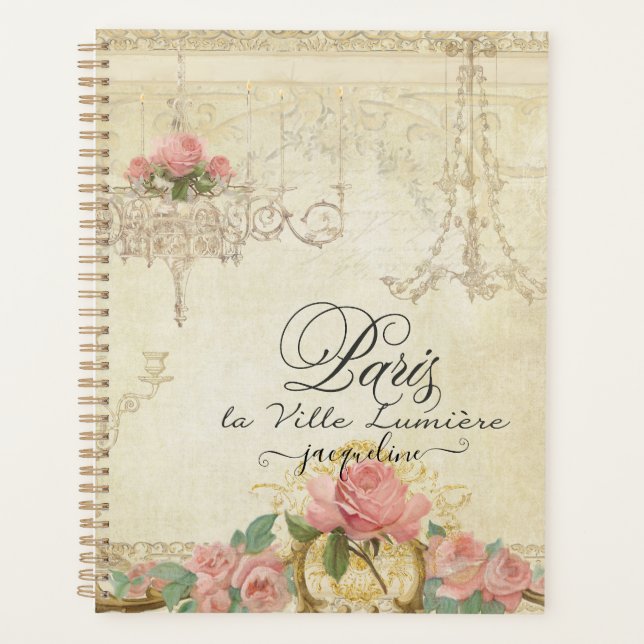 Agenda Casamento de noivas Elegante de Chandelier de Pari (Frente)