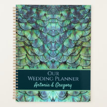 Casamento de Penas de Peacock Personalizadas Aqua 