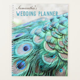 Agenda Casamento de Penas Peacock Personalizadas