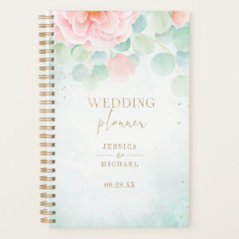 Agenda Casamento de Peony Greenery Eucalyptus Monograma