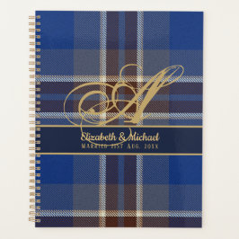 Agenda Casamento de recém-casados da Xadrez Tartan Azul M