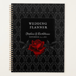 Agenda Casamento de Rosa Gótica Preta Damasko