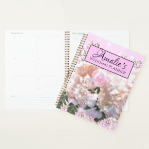 Agenda Casamento de rosas rosas brancas-românticas