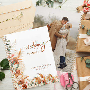 Agenda Casamento de Script de Caligrafia de Boho Minimali