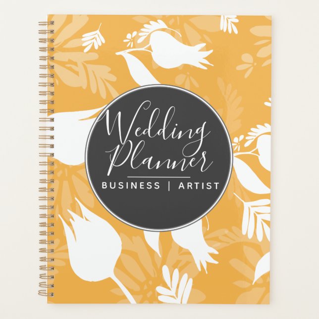 Agenda Casamento de Silohuette Floral Rosa de Tulipas Ama (Frente)