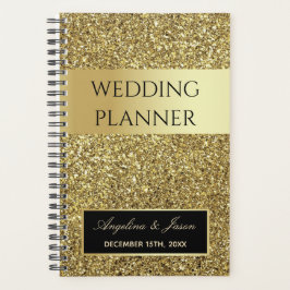 Agenda Casamento Dourado com brilho