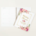 Agenda Casamento Dourado de Blush Floral de Cor Flórida<br><div class="desc">Planner Dourado de Casamento de Cor Floral Cor-de-Rosa Invertida</div>