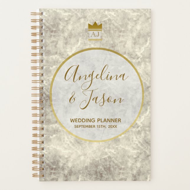 Agenda Casamento Dourado elegante (Frente)
