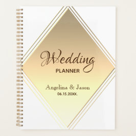 Agenda Casamento Dourado Geométrico Simples