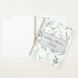 Agenda Casamento Elegante Caligrafia Vegetação