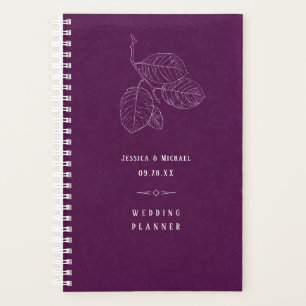 Agenda Casamento Elegante De Folha Delicada De Plum Roxo