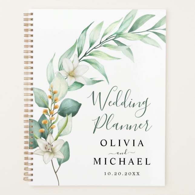 Agenda Casamento Elegante Eucalyptus (Frente)