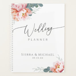 Agenda Casamento Elegante Floral Blush Pink Peony Greener