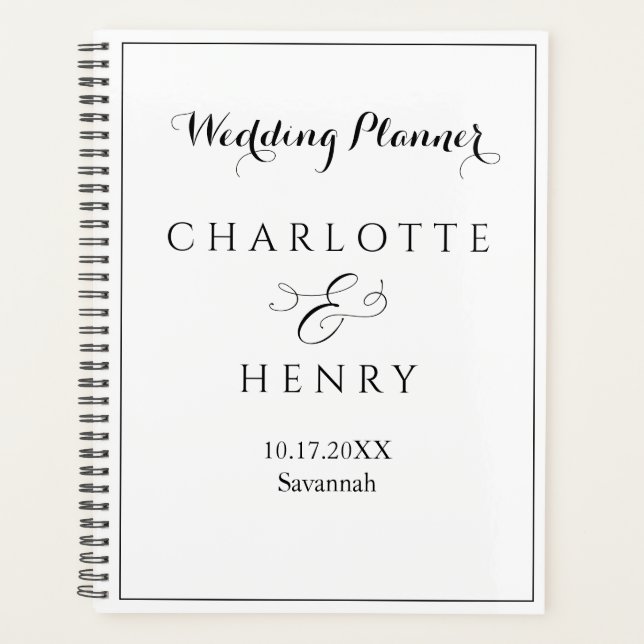 Agenda Casamento Elegante Simples Minimalista (Frente)
