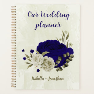 Agenda Casamento floral bege azul real