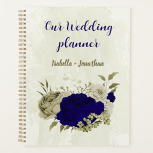 Agenda Casamento floral bege azul real