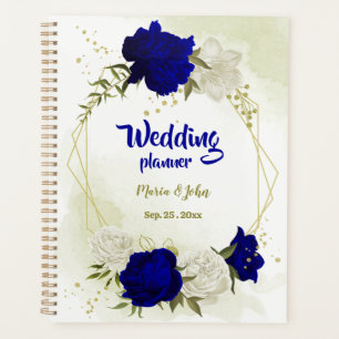 Agenda Casamento floral branco azul real