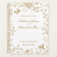 Casamento Floral Dourado Toile De Jouy Vintage