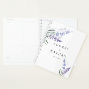 Agenda Casamento Floral Lavanda Aquarela Romântica