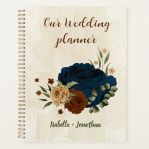 Agenda casamento floral naval terracota