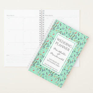 Agenda CASAMENTO FLORAL Personalizado NEO MINT
