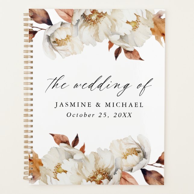 Agenda Casamento Floral Rustic Autumn (Frente)