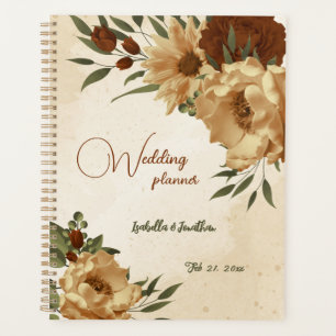 Agenda casamento floral verde terracota rústico