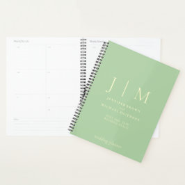 Agenda Casamento Formal Simples Diurno Pistache e Creme