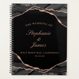 Agenda Casamento Fotográfico do Agate de Folha Rosa Gold 