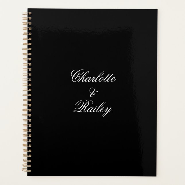Agenda Casamento Negro e Branco (Frente)