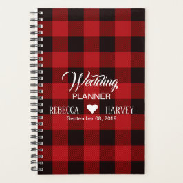 Agenda casamento no inverno rústico de xadrez de búfalo