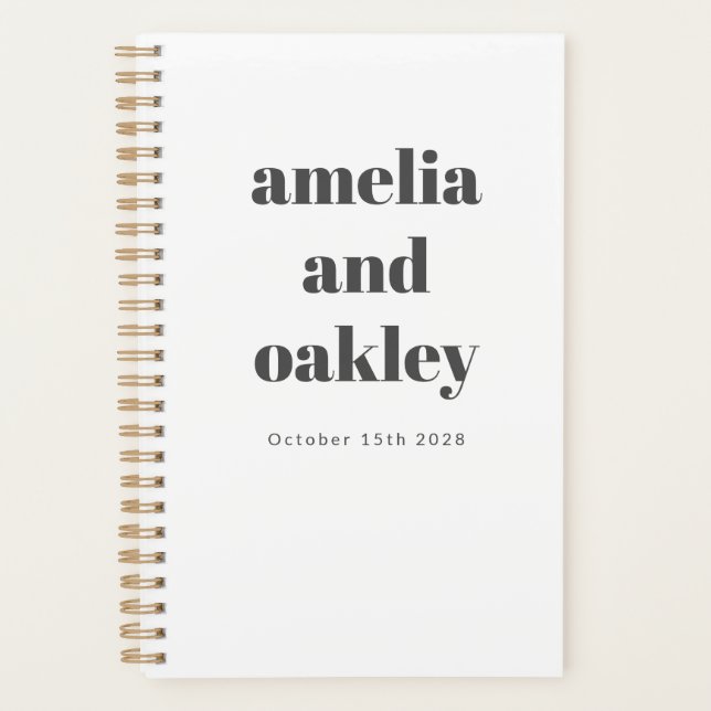 Agenda Casamento Personalizado De Retrô Branco Negro Mini (Frente)
